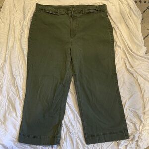 Olive Green Cropped Pants